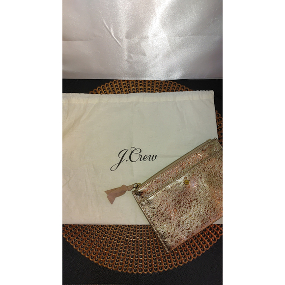 J. Crew Gold Pouch w. Dust Bag - Picture 2 of 6